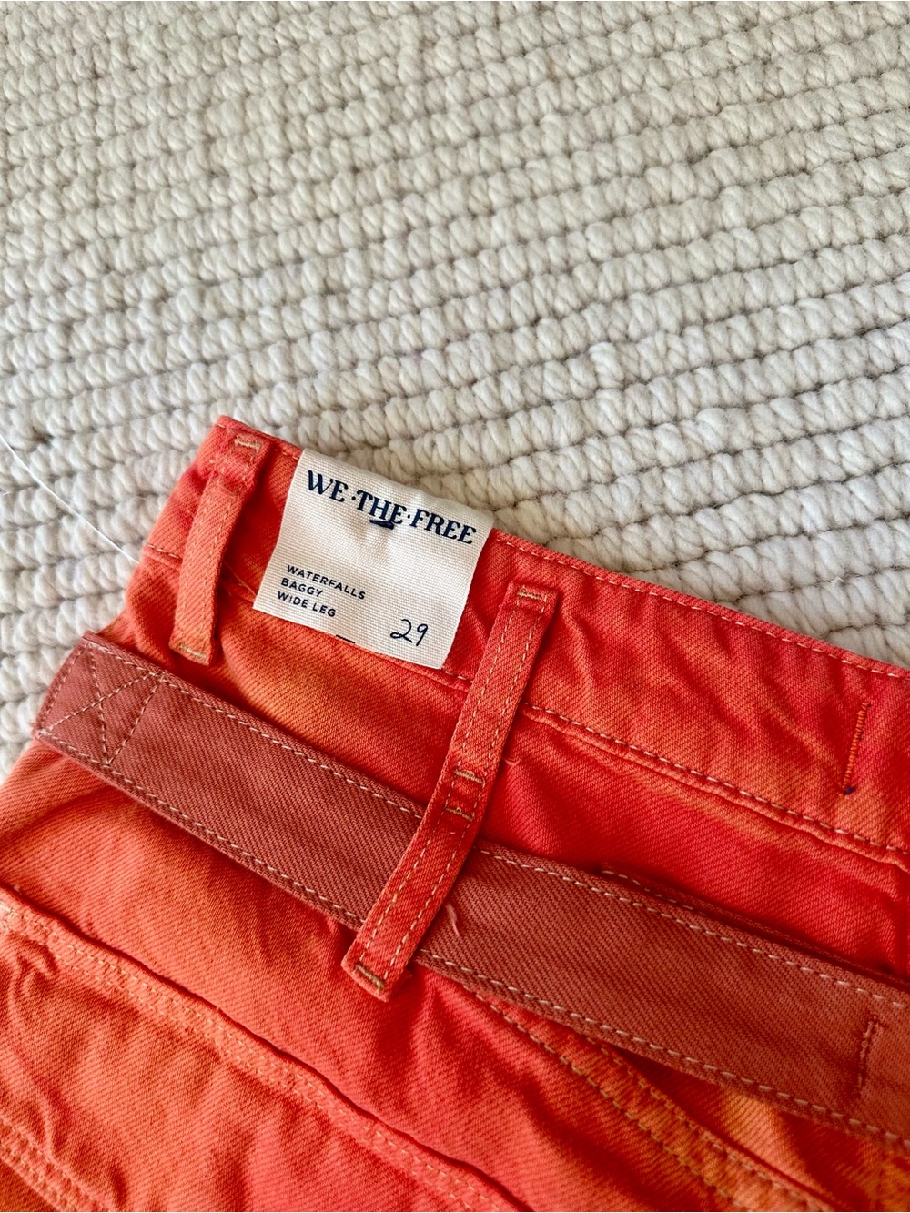 We The Free Orange Wide Leg Flare Jeans - Picture 4 of 7